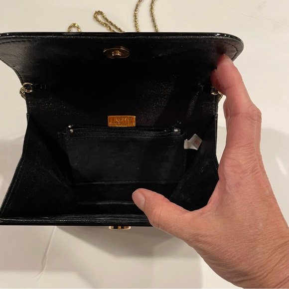 Adorable vintage leucite black gold handbag 70’s-80’s mod - Picture 9 of 9